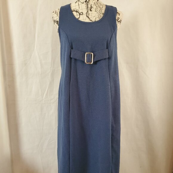 Kathy Ireland Maternity Blue Ribbed Dress - Medium - Picture 1 of 4